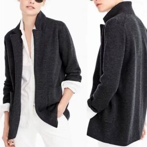 J. Crew Sophie Open-Front 100% Cotton Sweater Blazer Size in Charcoal Color XXS